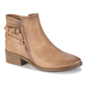 BareTraps Boots Size 8.5 Tan Ankle Booties Cushioned Insole Side Zip NEW